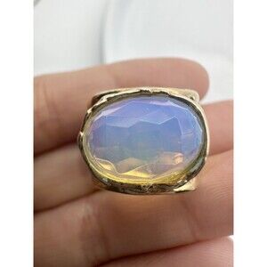 Israel Sterling Silver Vermeil LIRM 925 Opalite Ring Size 4.75